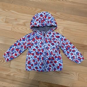 Petit Bateau Red Lemon Print Rain Coat 24m